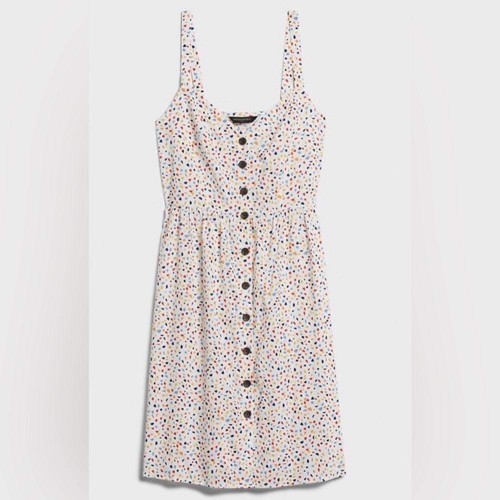 Banana Republic Multicolor Button-Front Midi Dress